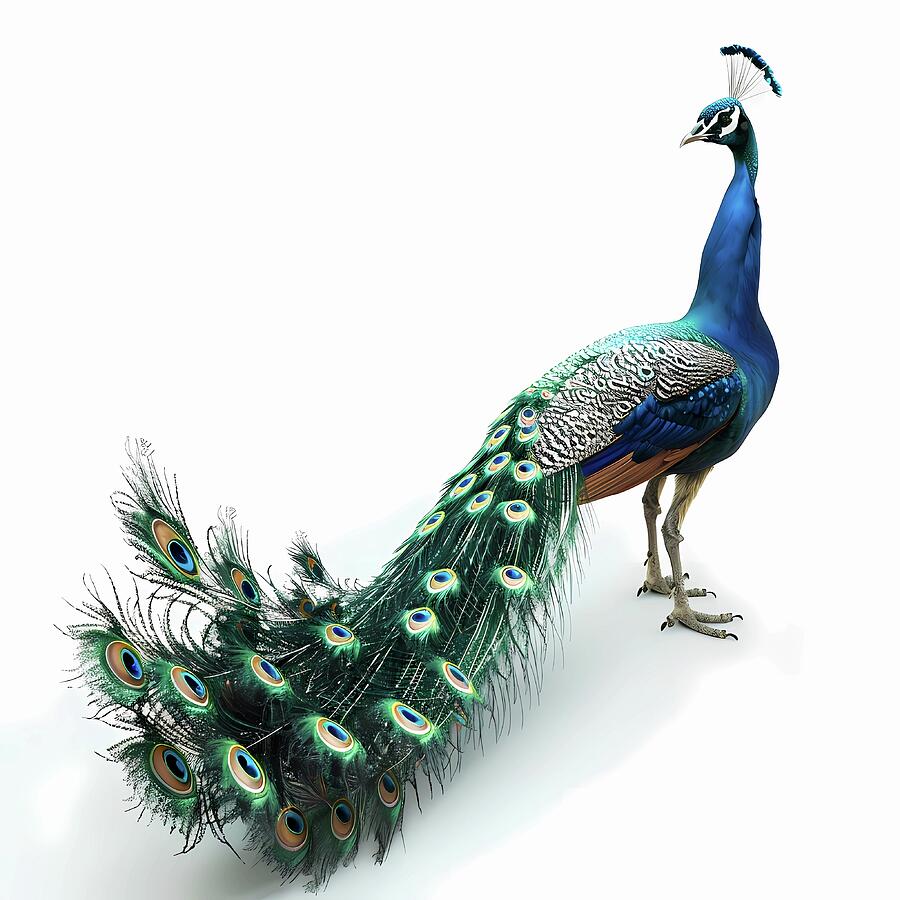 Peacock_spreading_tail_No 3 Digital Art by Andre Petrov