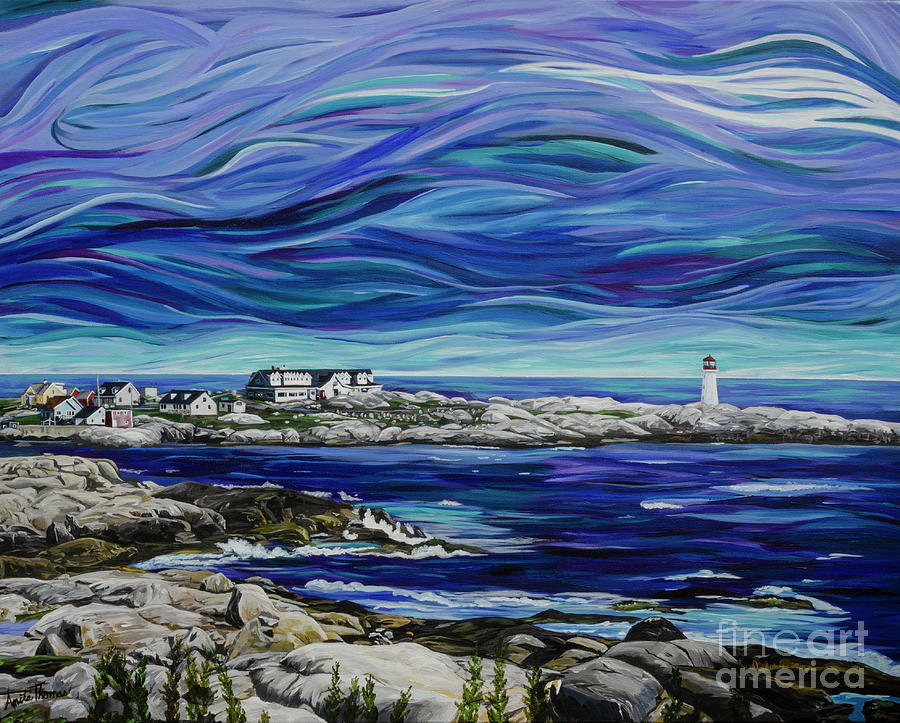 Peggys Cove Painting by Anita Thomas