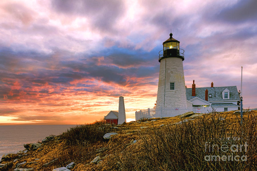 Pemaquid Point Lighthouse at Dusk Photograph by Olivier Le Queinec