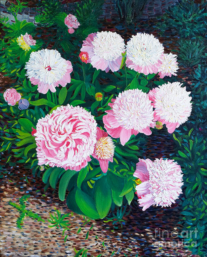 Peonies Painting by Michel Cruz-Garcia
