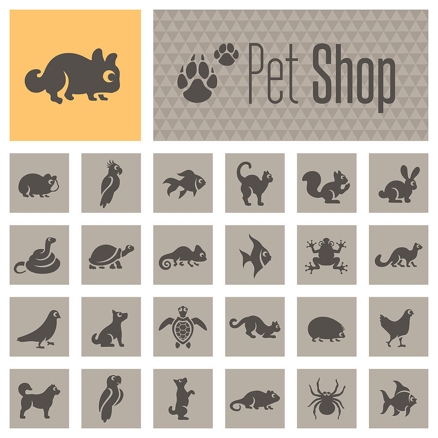 Pet Shop Icons Drawing by AlonzoDesign