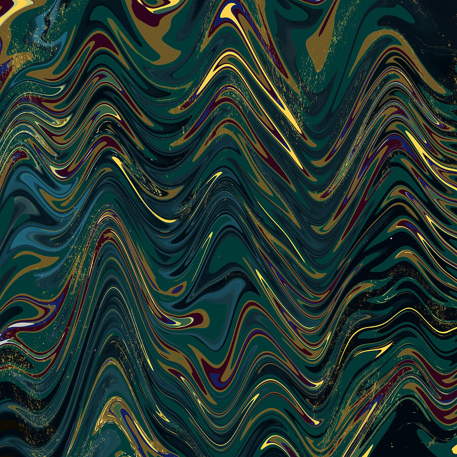 Vibrant Abstract Swirls Digital Art - Pickwick Endpapers by Gina Harrison