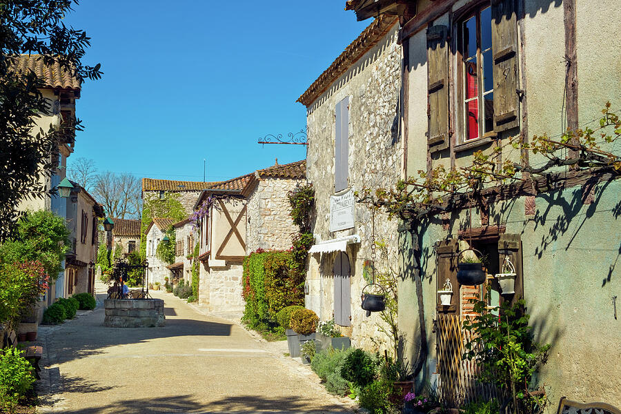 Charming Old European Village Street Photograph - Picturesque street, Pujols, Lot-et-Garonne, France. by Seeables Visual Arts