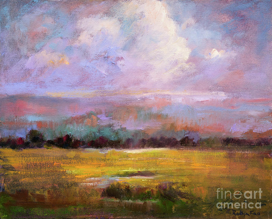 Pink Sky Painting by Radha Rao