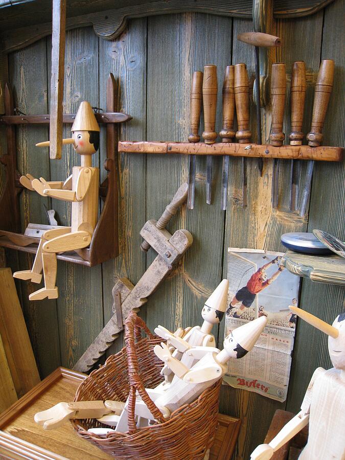 Pinocchio Puppets and Wooden Crafts in Berlin Room Photograph by Travel Essayist