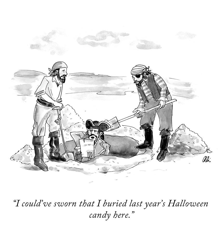 Pirates Halloween Candy Drawing by Ali Solomon