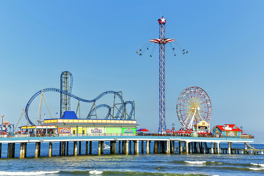 Pleasure Pier in Galveston Photograph by Kelley King