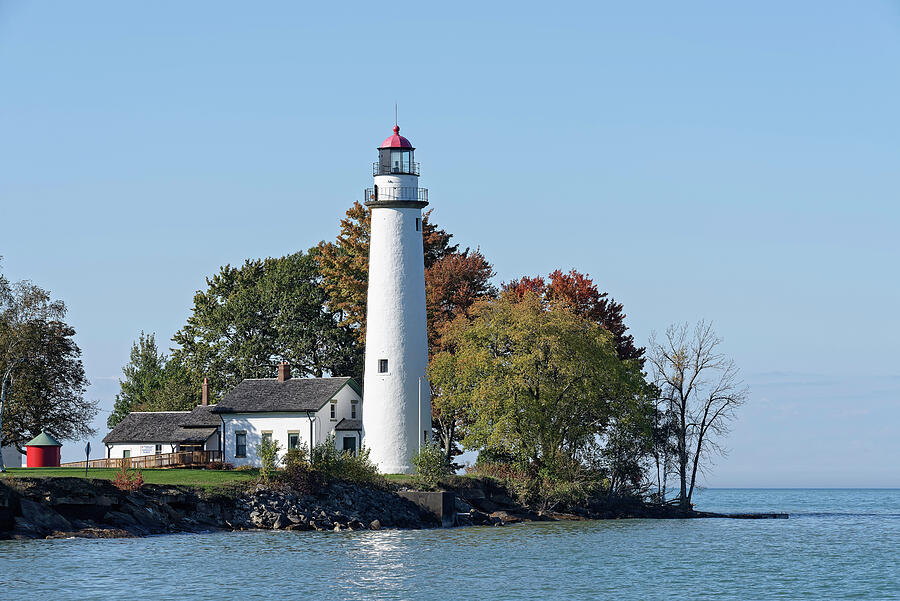 Point Aux Barques Lighthouse in Autumn Photograph by Michael Collins