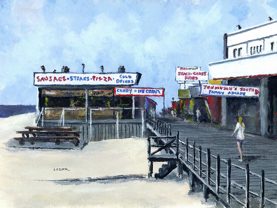 Point Pleasant Boardwalk Painting by Robert Loder Jr
