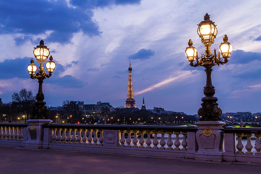 Pont Alexandre III at Dusk Photograph - Pont Alexandre III by Serge Ramelli