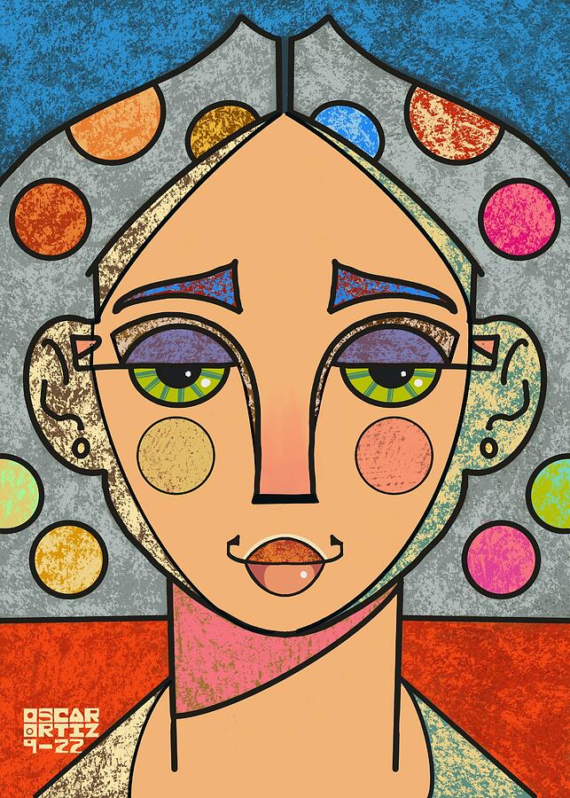 Colorful Geometric Portrait Digital Art - Pop by Oscar Ortiz