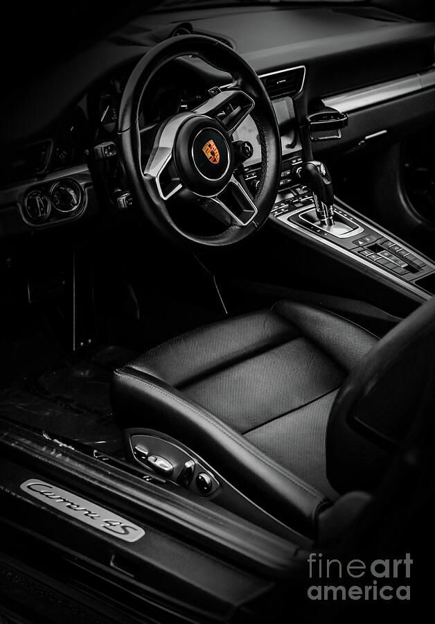 Luxury Car Interior Detail Photograph - Porsche Luxury Car Interior Detail by Stefano Senise