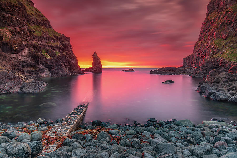 Portcoon Jetty at Sunset, Co Antrim, Northern Ireland Photograph by Adrian Hendroff