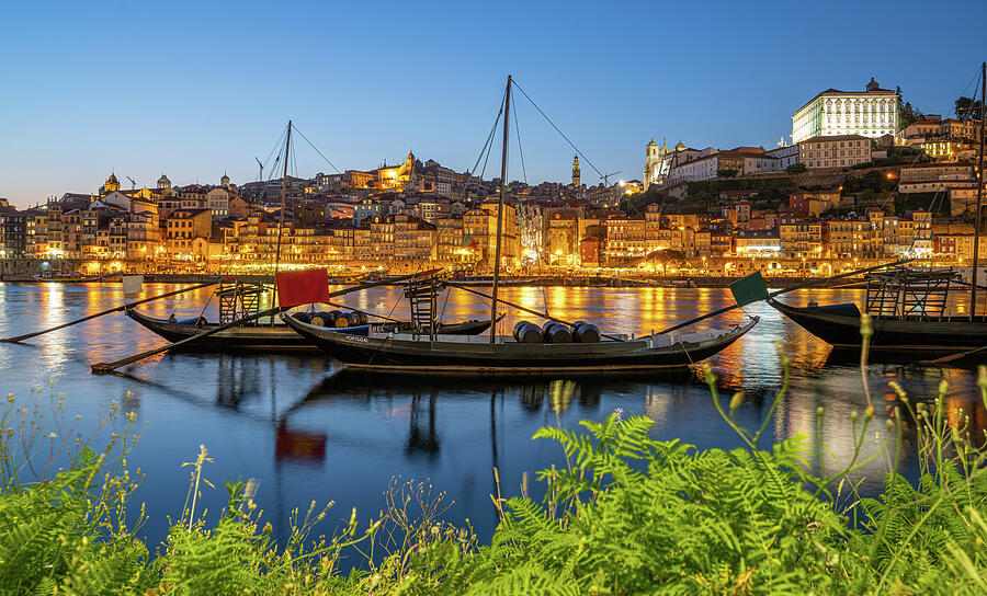 Porto at Night Photograph by Michael Warren
