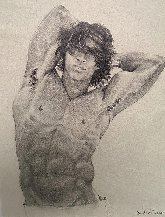Built Men Drawing Portrait of a Muscular Man by Dan Olds
