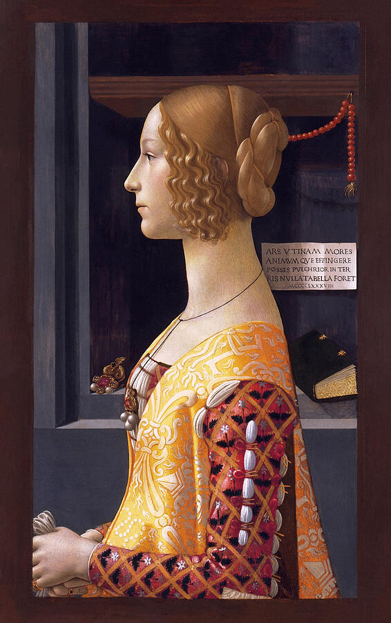 Elegant Renaissance Portrait Painting - Portrait of Giovanna Tornabuoni by Domenico Ghirlandaio by The Luxury Art Collection