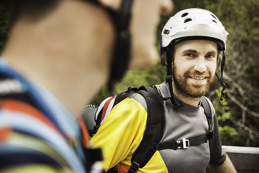 Portrait of mountain bikers Photograph by Manuel Sulzer