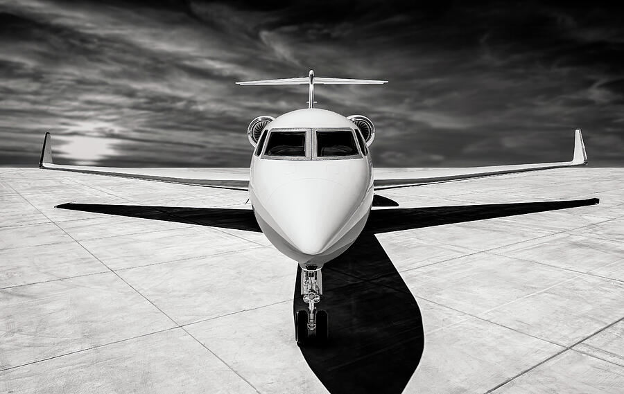 Sleek Jet on the Tarmac Photograph - Power and Precision on the Runway by Dave Koch - Aircraft Photography