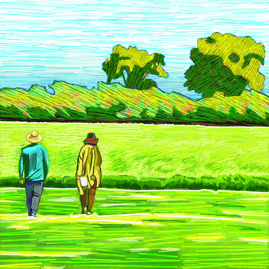 Prairie View In the Midday Sun Painting by Rod Whyte