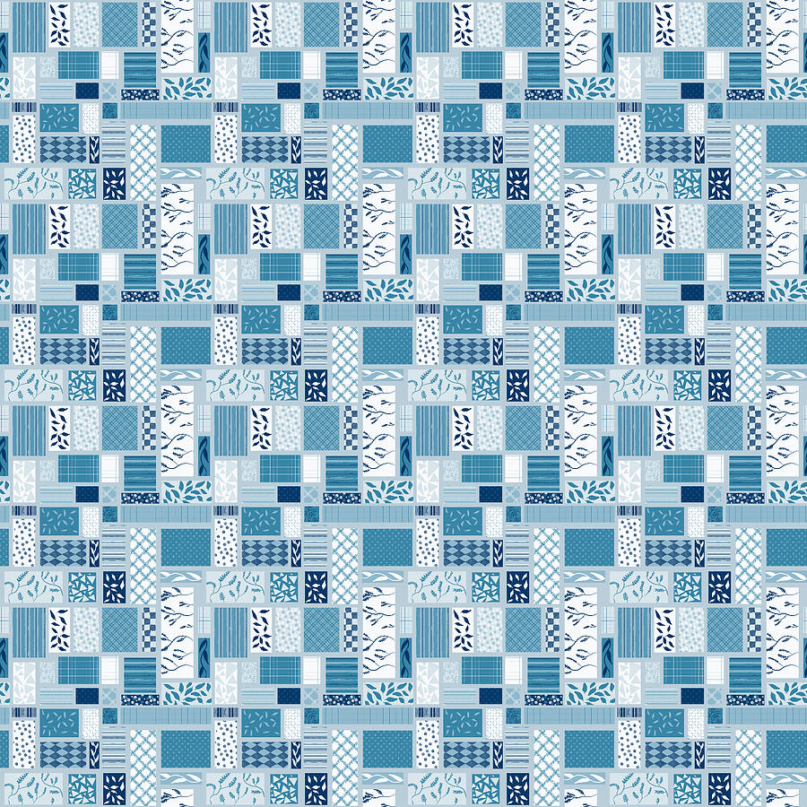 Present Patterns for the Holidays - Winter Ice Colorway Digital Art by Snow Iris Studio