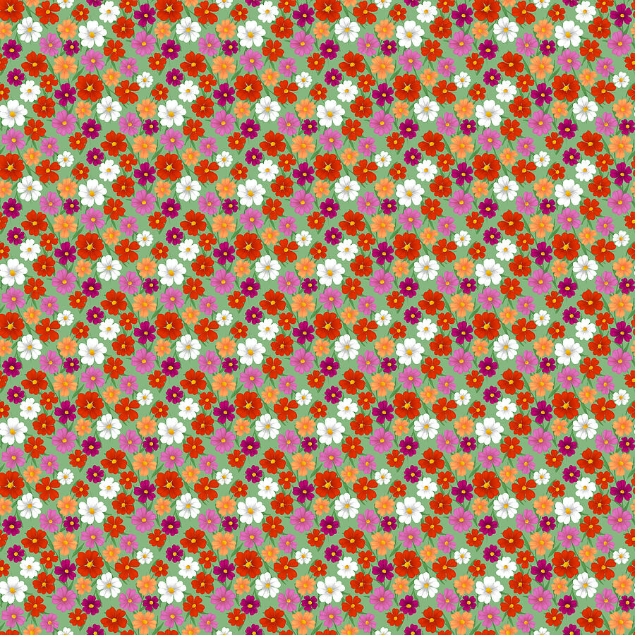 Pride Floral Pattern Collection - Lesbian Pride Flag Digital Art by Snow Iris Studio