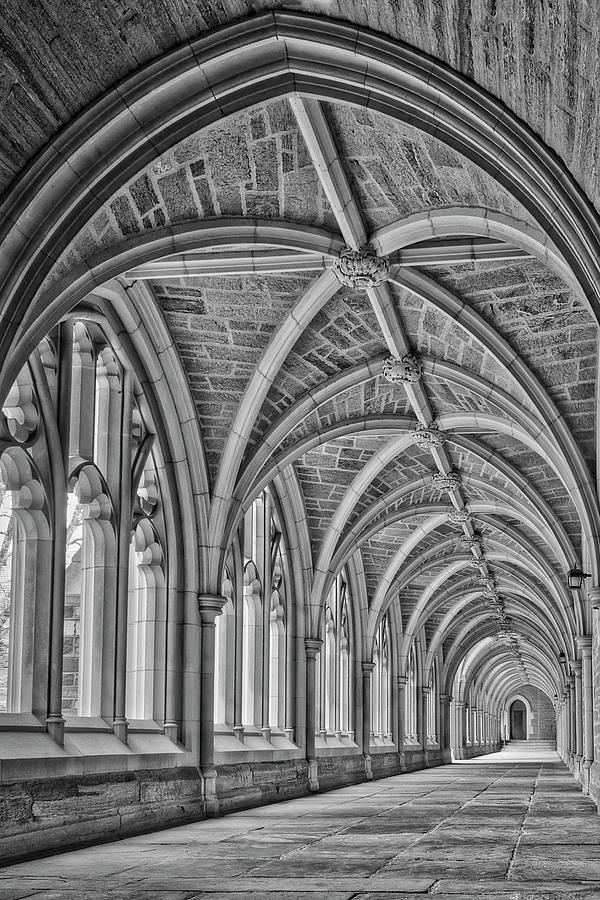 Princeton University Hallway III BW Photograph by Susan Candelario