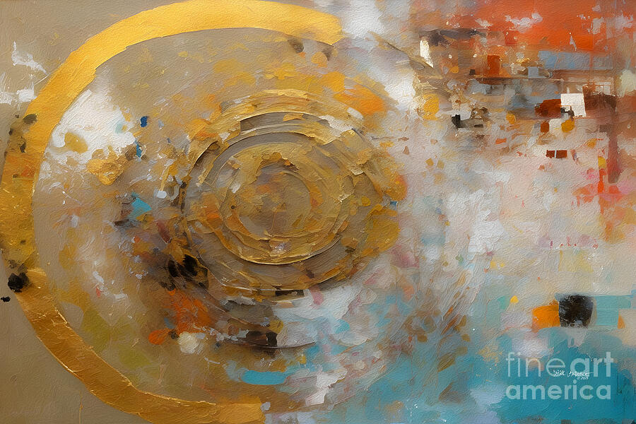 Golden Spiral Amidst Abstract Colors Painting - Proverbs 10 16. Earn by Mark Lawrence