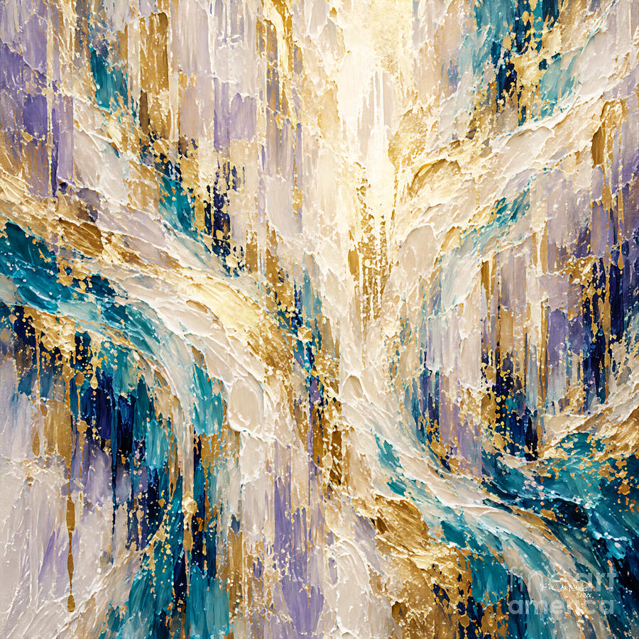 Abstract Flowing Colors Painting - Psalm 103 2. Bless The Lord O My Soul. Forget Not All His Benefits Christian Wall Art by Mark Lawrence