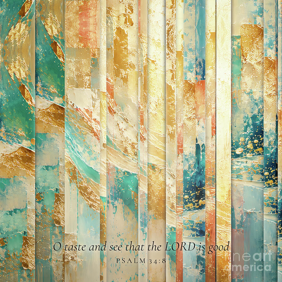 Psalm 34 8 Square Christian Art, Taste And See Painting by Mark Lawrence