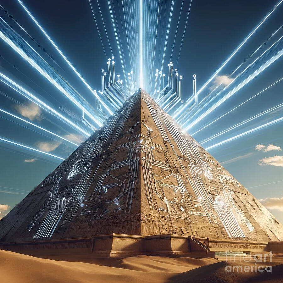 Pyramid Transmitting Wireless Energy Digital Art by Blake Webster
