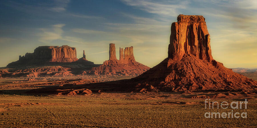 Majestic Monument Valley Sunset Photograph - Quiet Authority by Dodie Ross