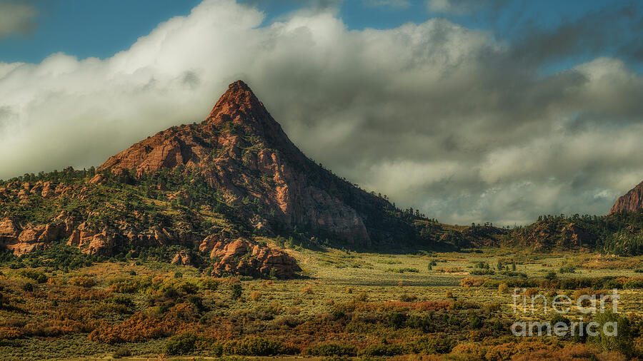 Majestic Red Rock Peak Photograph - Quietly Powerful by Dodie Ross