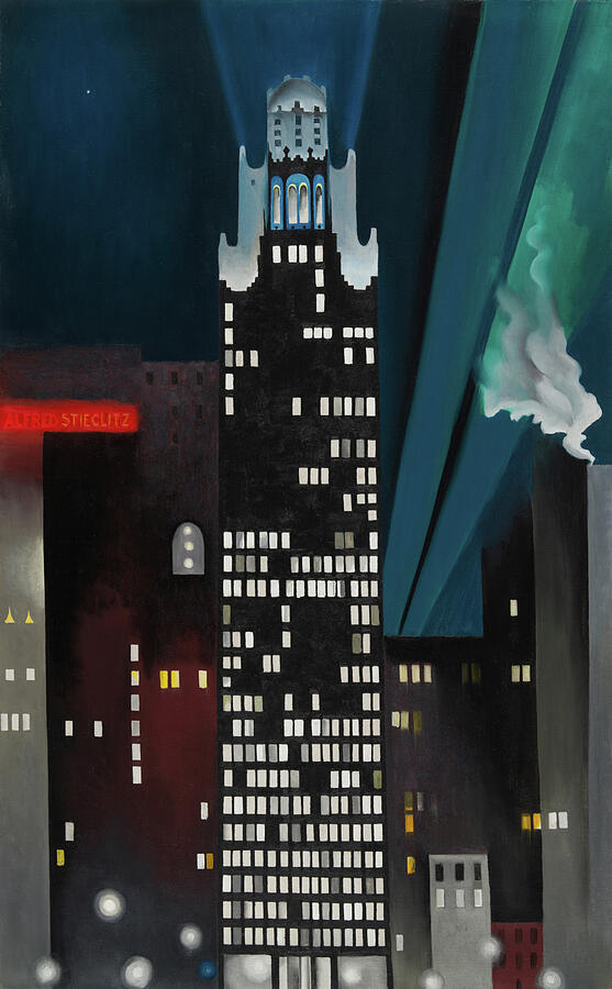 Radiator Building by night, New York by Georgia OKeeffe Painting by Georgia OKeeffe