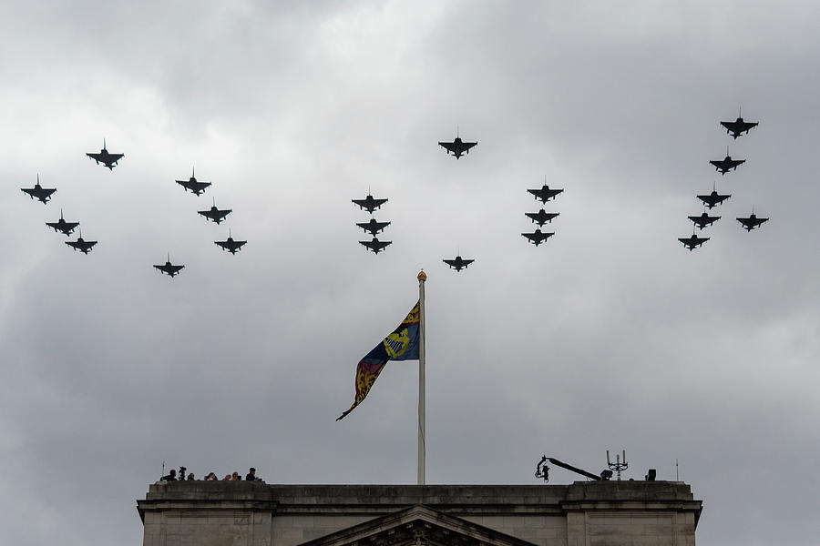 RAF 100 fly pass Photograph by Andrew Lalchan