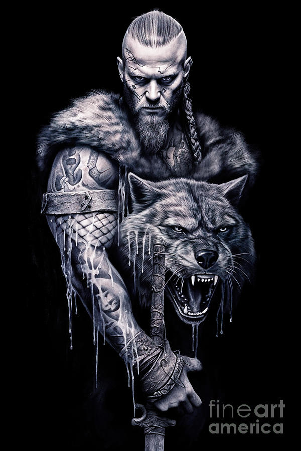 Ragnar Lodbrok Vikings 4 Digital Art by Mark Ashkenazi - Metal Posters