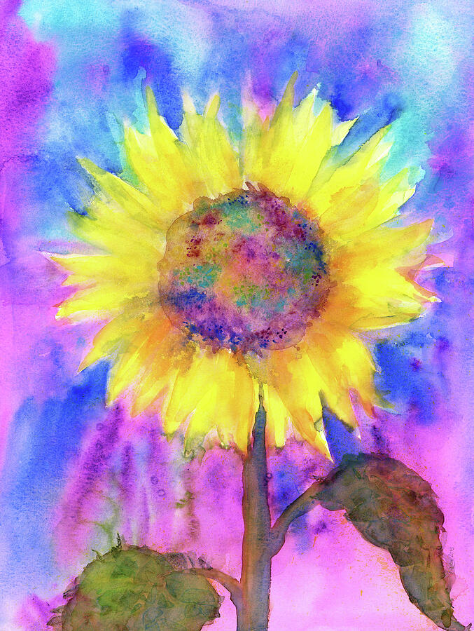 Rainbow sunflower by Karen Kaspar
