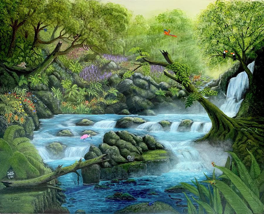 Rainforest Painting by Marlene Little