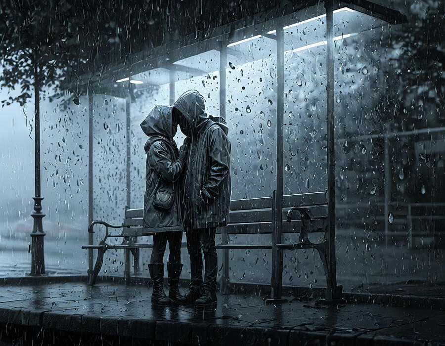 Rainy Day Rendezvous Digital Art by Deb Beausoleil