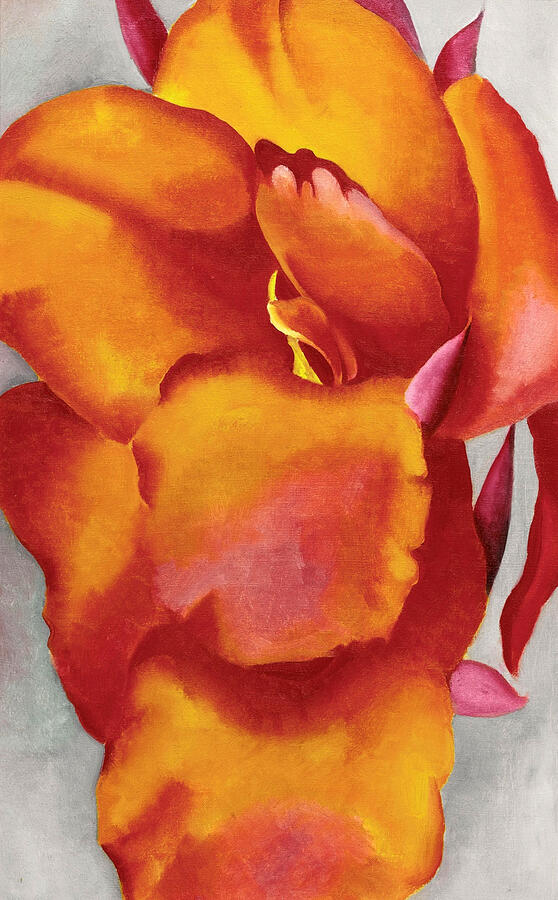 Red canna 1924 - Modernist flower close up by Georgia O'Keeffe by