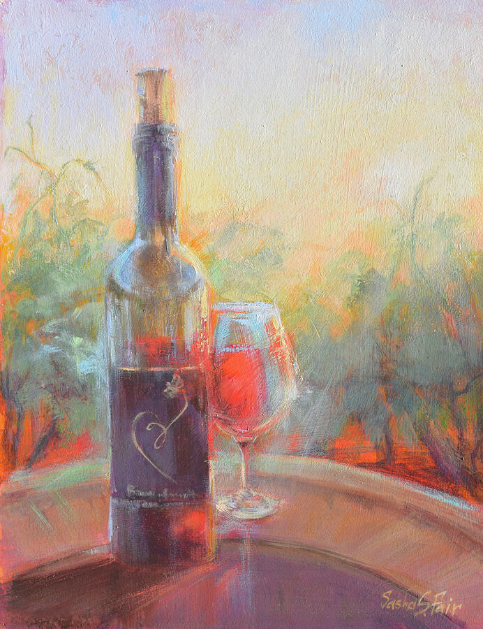 Red Wine Lovers Painting by Sasha S Fair
