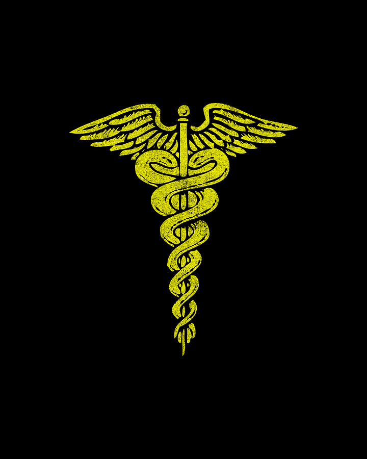 Retro Caduceus Digital Art by Flippin Sweet Gear