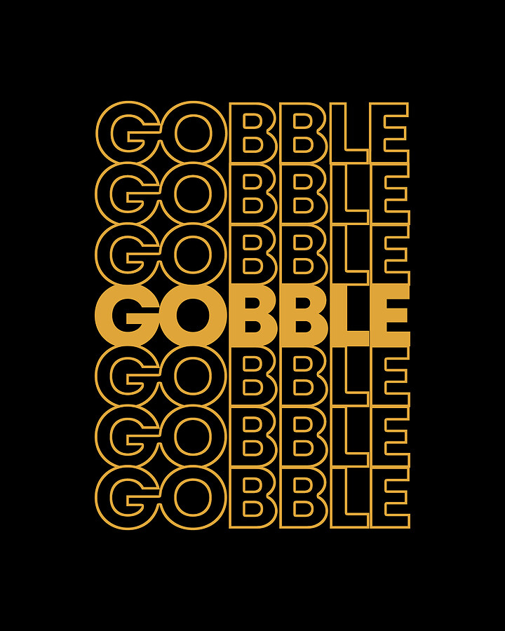 Retro Gobble Gobble Thanksgiving Turkey Digital Art by Flippin Sweet Gear