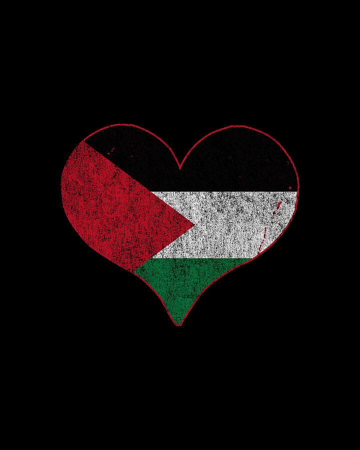 Retro Palestine Flag Heart Digital Art by Flippin Sweet Gear