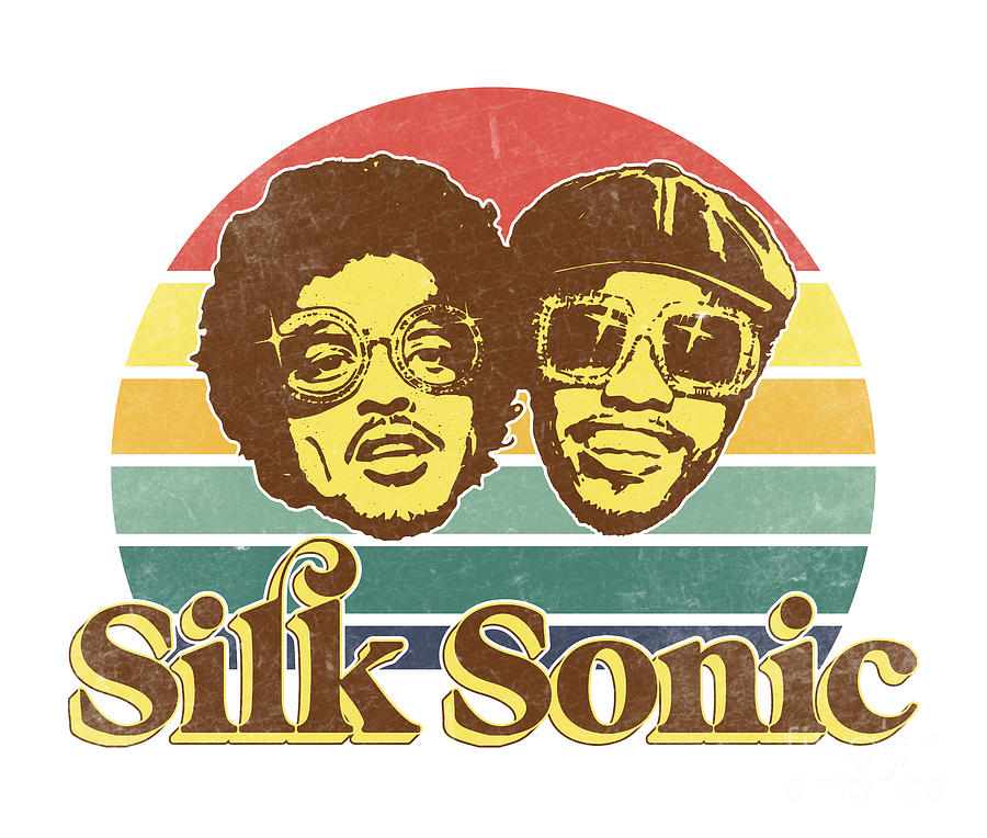 Retro Summer With Silk Sonic Bruno Mars Anderson Paak Digital Art by Kirania Finest