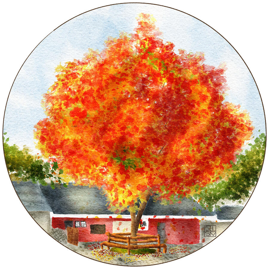 Rhinebeck Sheep and Wool Festival Autumn Tree - Botanical Art for Home Decor and Accessories Digital Art by Snow Iris Studio