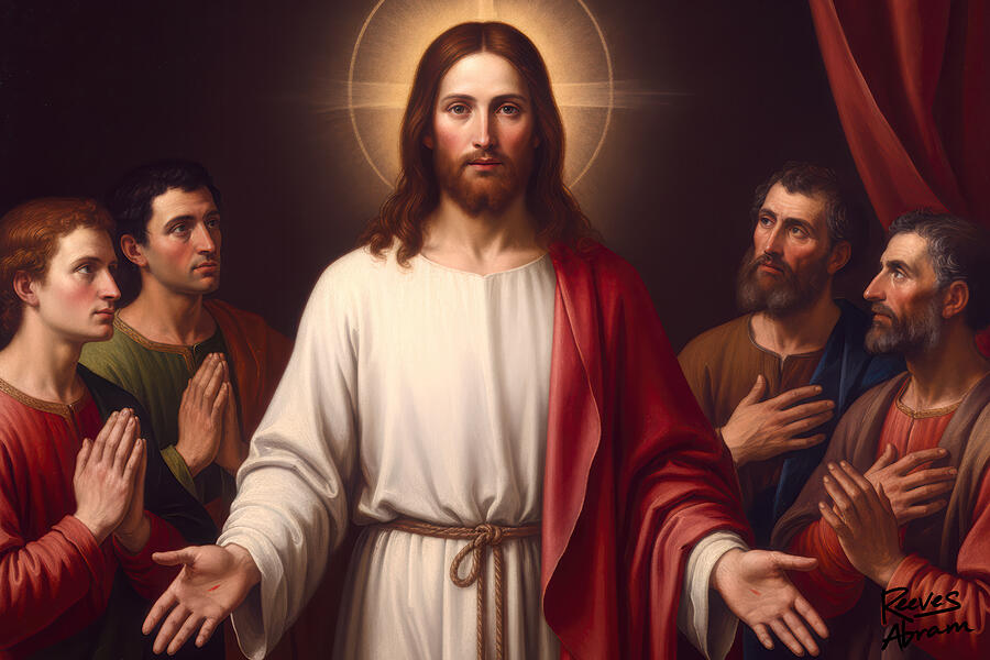 Risen Christ Among His Disciples Digital Art by Reeves Abram - Pastor Reeves Studio - Metal Posters