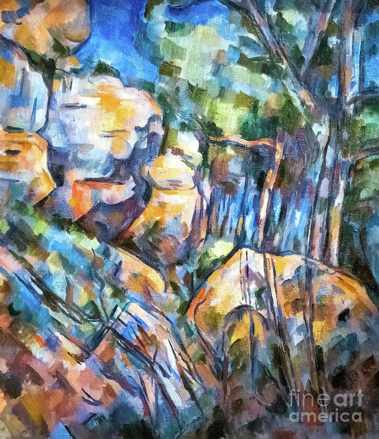 Rocks Near the Caves Above the Black Chateau by Paul Cezanne 190 ...