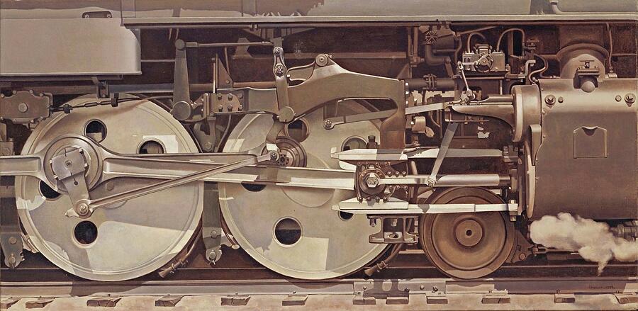 Rolling Power Locomotive Detail Painting - Rolling Power by Charles Sheeler by Charles Sheeler