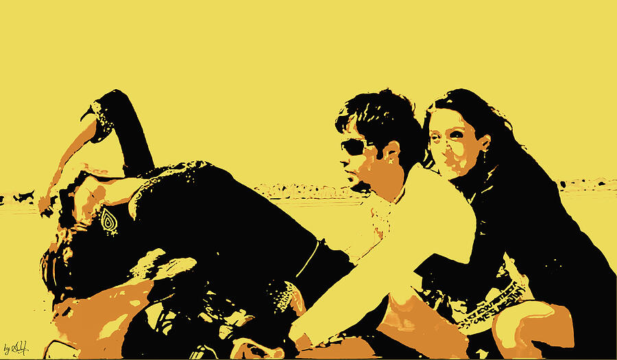 Romance on a motorcycle Digital Art by Gradify Creations