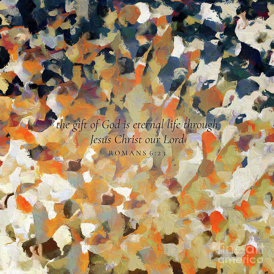 Romans 6 23 Square Christian Art, The Gift Of God Painting by Mark Lawrence